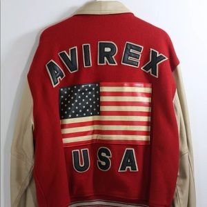 Avirex will with white leather sleeves